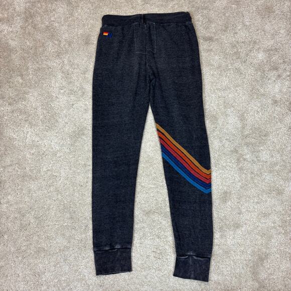 Aviator Nation Charcoal Joggers with Rainbow Stripes - Picture 3 of 9